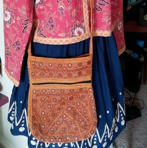 Orange Pouch Indian Pattern NWOT Crossbody Bag
